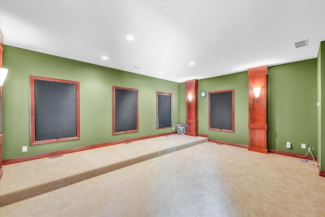 4703 W Kirby Ave, Champaign, IL 61822 - carpeted spare room featuring decorative columns and recessed lighting