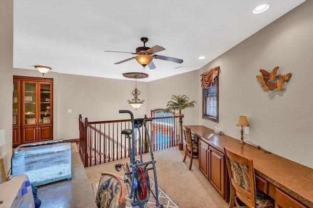 office featuring ceiling fan