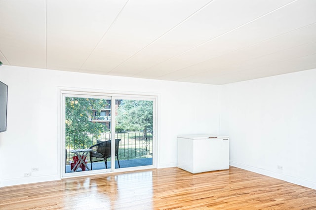 empty room with light wood-type flooring