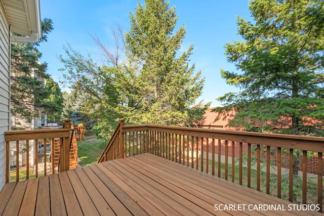 view of wooden deck