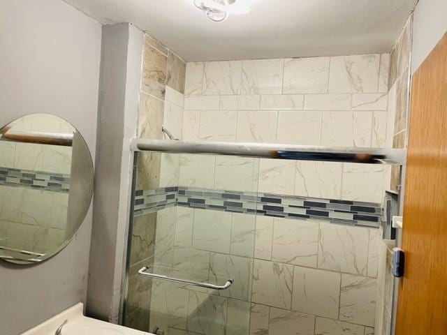 bathroom featuring walk in shower