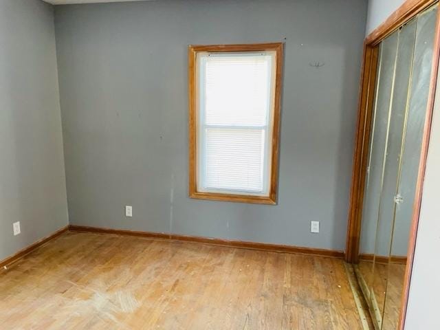 spare room featuring wood-type flooring