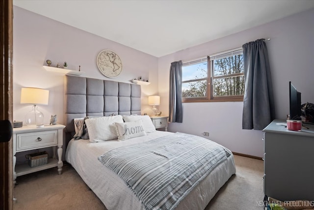 bedroom featuring carpet