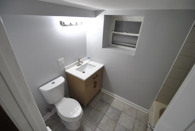 full bathroom with vanity, toilet, and independent shower and bath