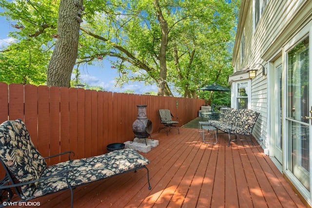 view of wooden deck