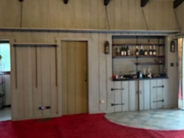 bar with wooden walls