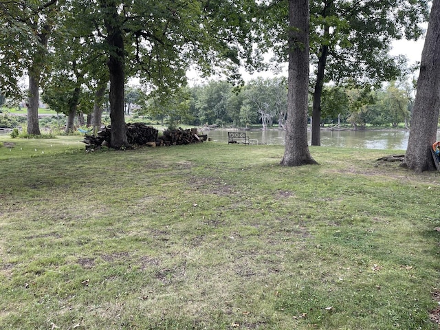 view of yard featuring a water view