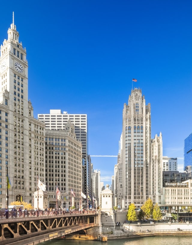 property's view of city with a water view