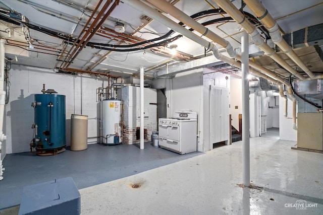 basement with water heater