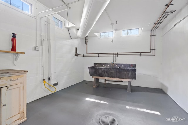 basement with sink