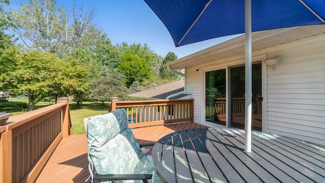 view of wooden deck