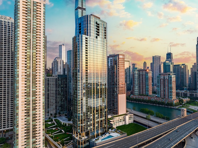 view of city featuring a water view