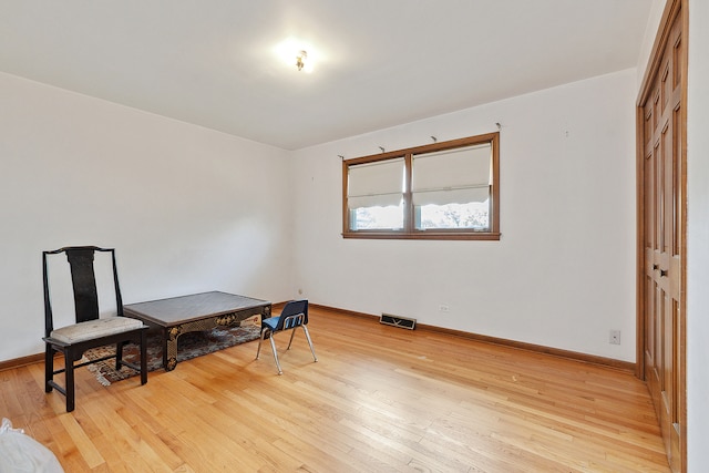 living area with light wood-type flooring