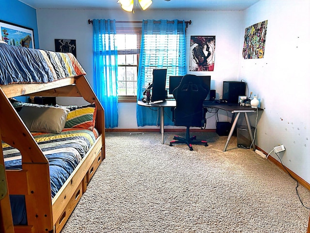 bedroom with carpet