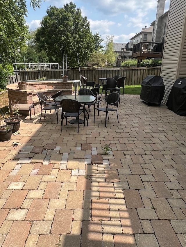 view of patio with a grill