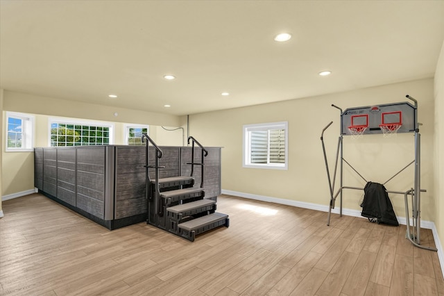 living room featuring hardwood / wood-style floors