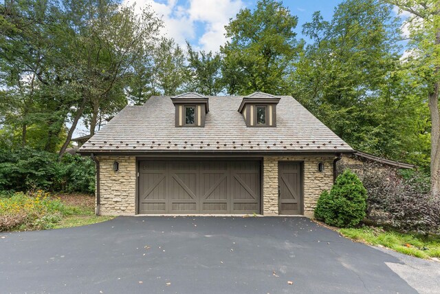 view of garage