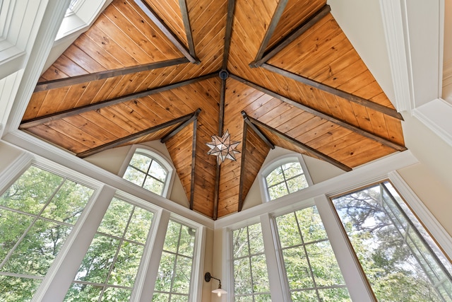 interior details with wooden ceiling