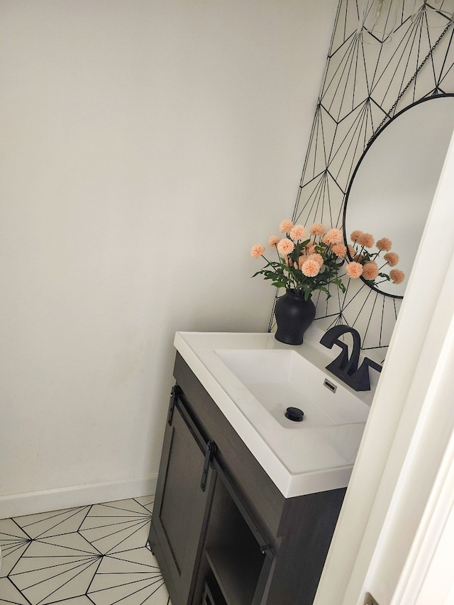 bathroom featuring vanity and tile patterned floors