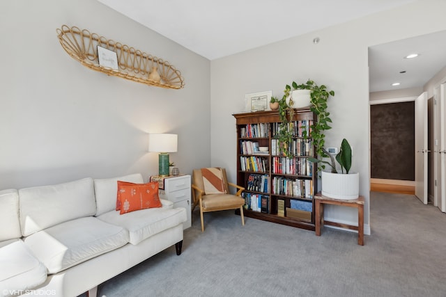 sitting room featuring carpet