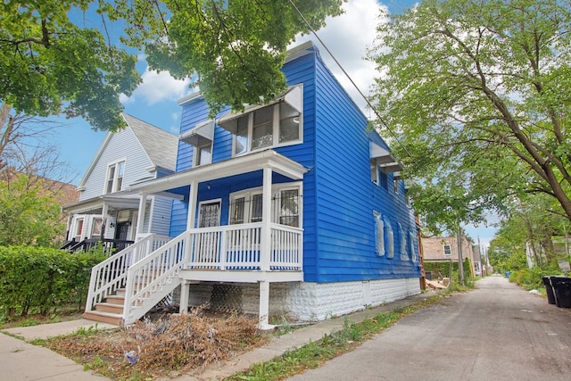 view of front of home with a porch