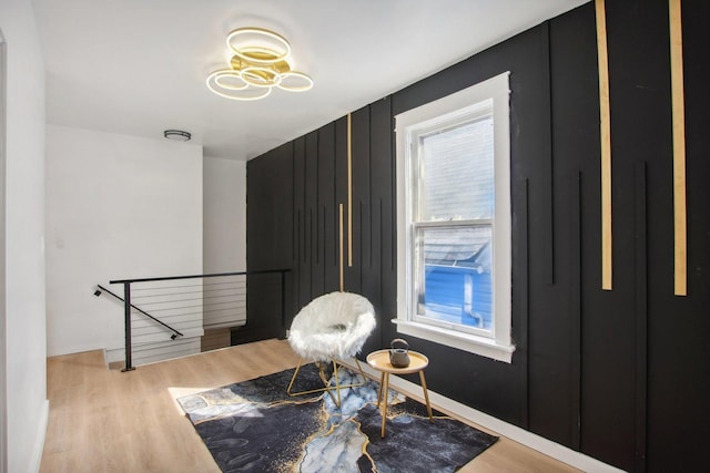 living area featuring light wood-type flooring