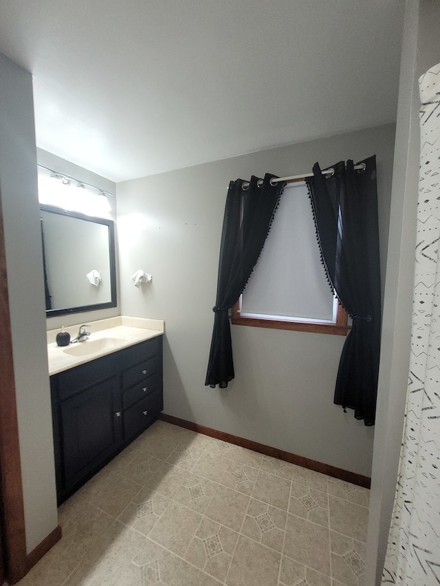 bathroom featuring vanity and tile patterned floors