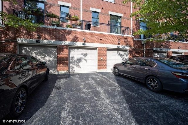 exterior space with a garage