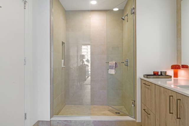 211 N Harbor Dr Unit 805, Chicago, IL 60601 - bathroom with vanity and a shower with shower door