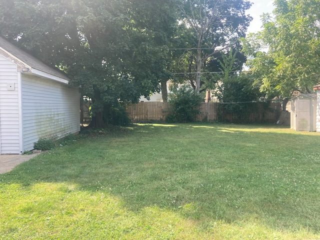 view of yard with a shed