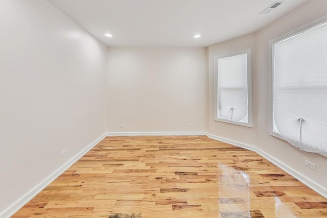 empty room featuring light wood-type flooring