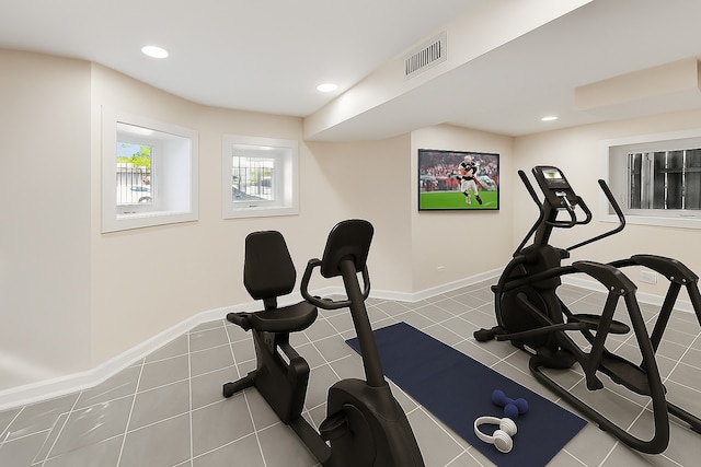 8251 S E End Ave, Chicago, IL 60617 - exercise area with recessed lighting and tile patterned flooring
