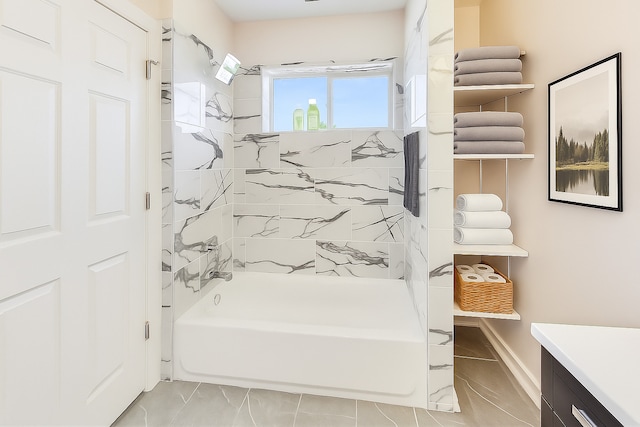 8251 S E End Ave, Chicago, IL 60617 - full bath with vanity, shower / washtub combination, and marble finish flooring