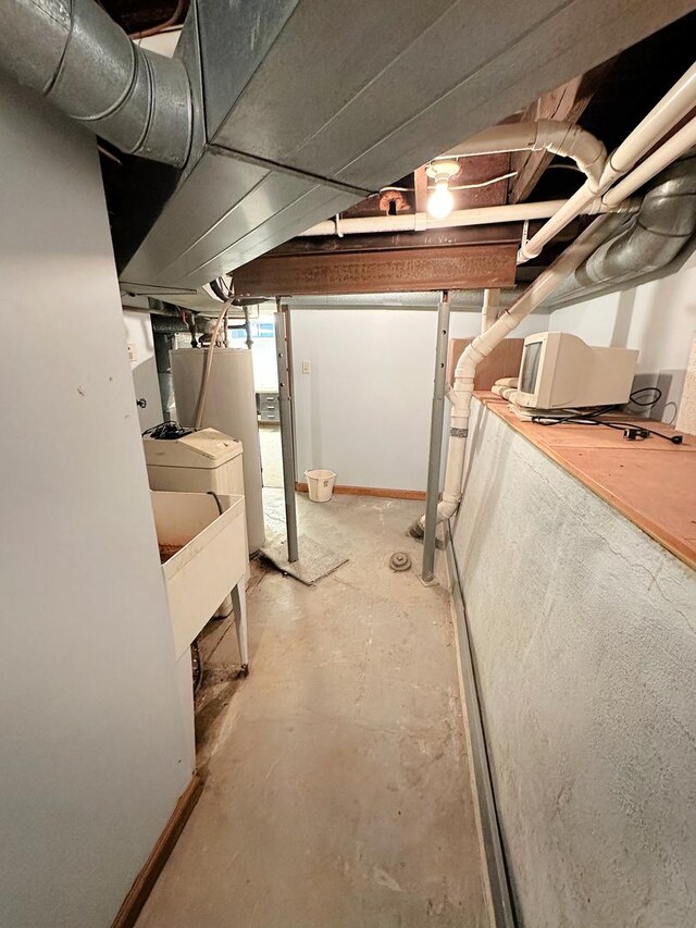 basement featuring sink