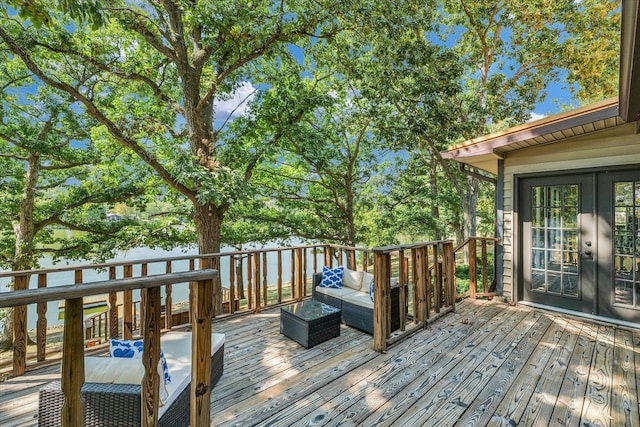 deck featuring french doors