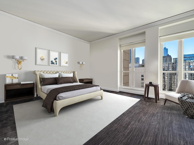 bedroom featuring ornamental molding