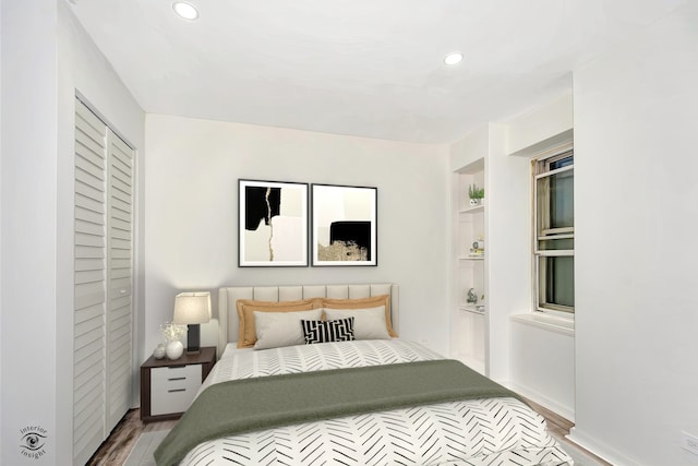 bedroom featuring wood-type flooring