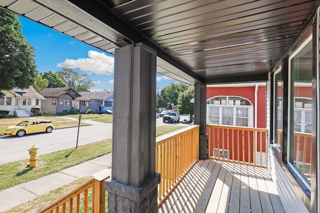 deck with covered porch