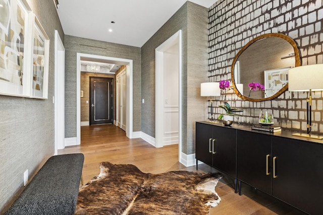 hall featuring hardwood / wood-style flooring