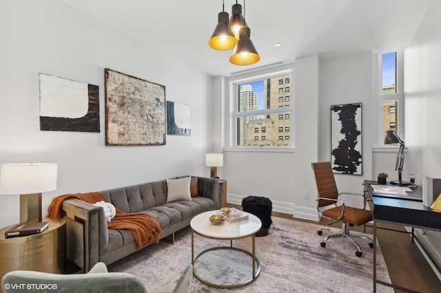 living room featuring hardwood / wood-style flooring