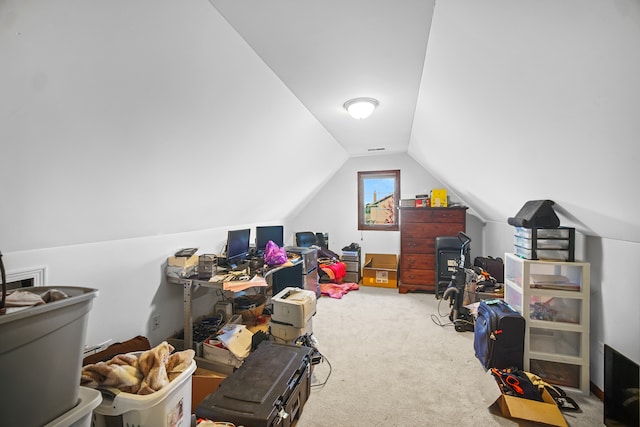 bonus room featuring carpet and lofted ceiling