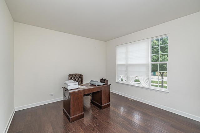 12740 Timber Wood Cir, Plainfield, IL 60585 - office space featuring dark wood-type flooring and baseboards