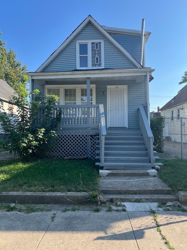 bungalow-style house with covered porch