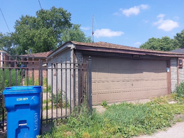 view of garage