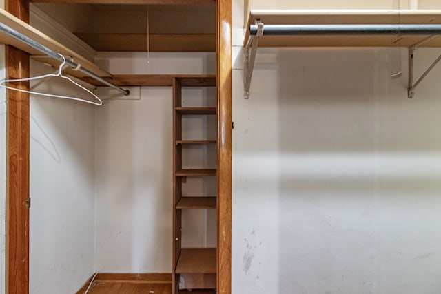 spacious closet with hardwood / wood-style flooring