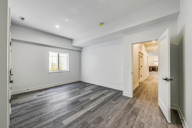 172 E Crescent Ave, Elmhurst, IL 60126 - unfurnished room featuring dark wood-style floors, recessed lighting, and baseboards