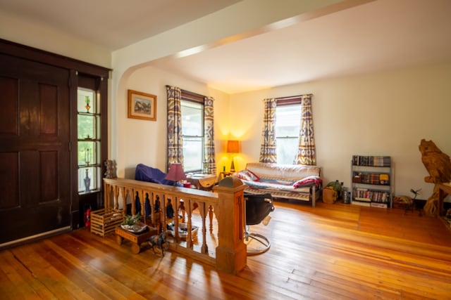 entrance foyer with hardwood / wood-style flooring