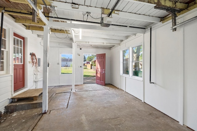 interior space featuring a garage door opener