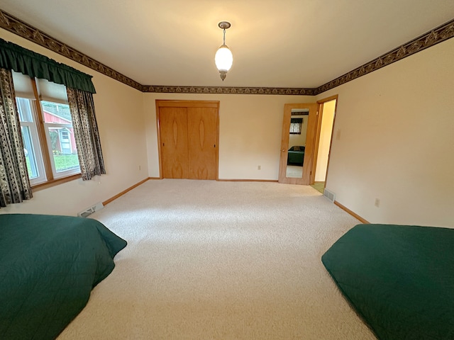 bedroom with carpet