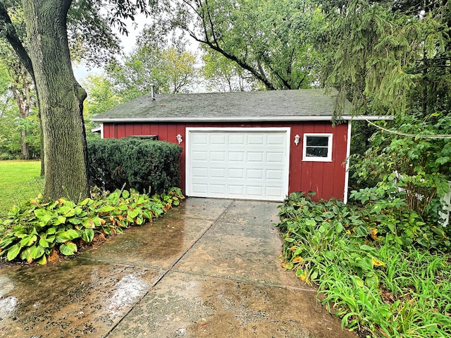 view of garage